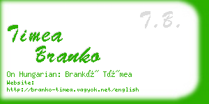 timea branko business card